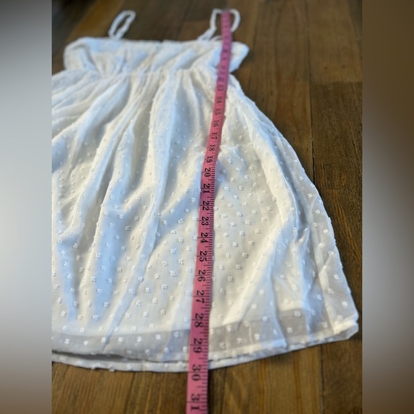 LULUS Essential Sweetness White Swiss Dot Babydoll Mini Dress Cottagecore - Picture 11 of 13
